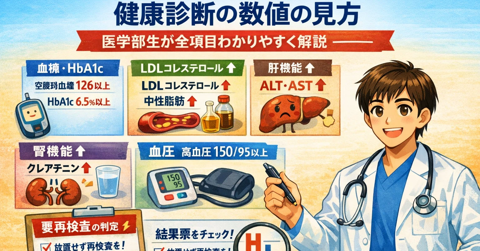 健康診断の数値の見方、医学部生が全項目わかりやすく解説！｜Doctor卵