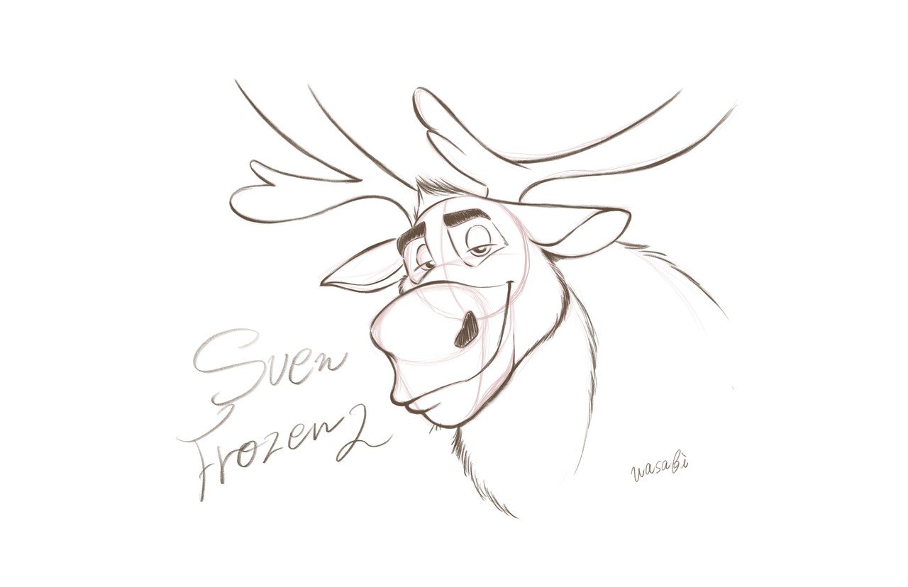 ディズニーのキャラを描く アナと雪の女王 スヴェン Wasabi Design Note ディズニーのキャラを描く アナと雪の女王 スヴェン Wasabi Design Note