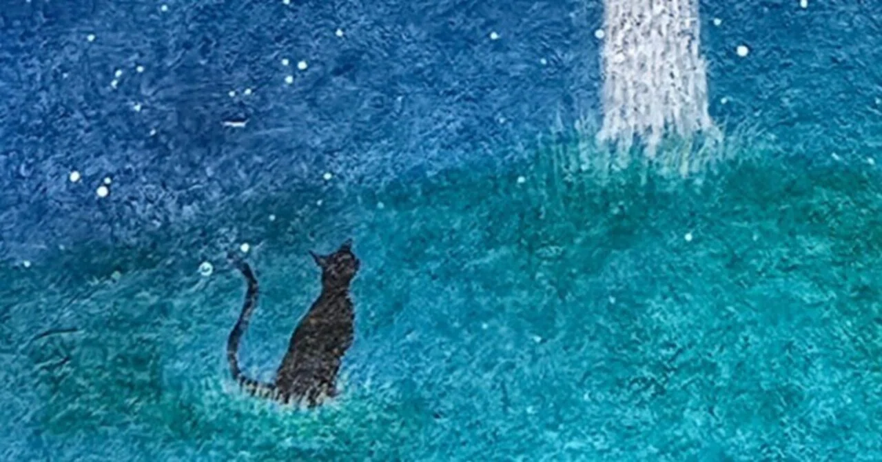 道しるべ』 ～黒猫の旅シリーズ アクリル画紹介～｜絵描きのクロスケ