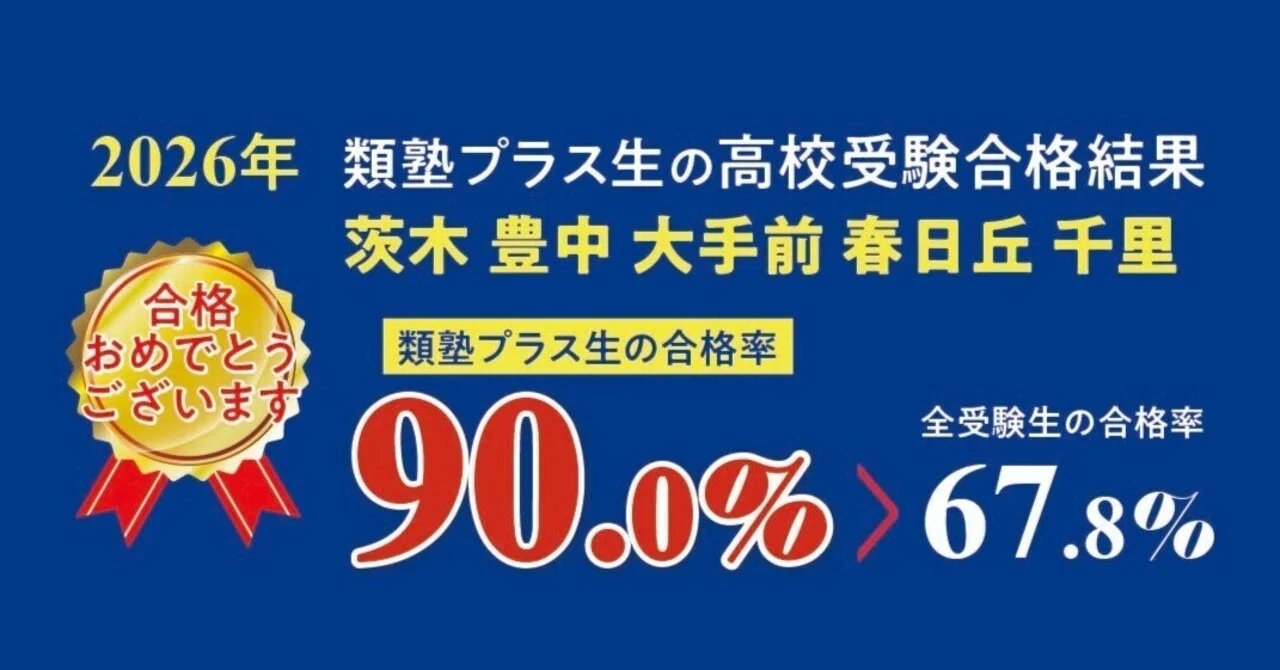 2026年度 高校受験合格結果】『茨木・豊中・大手前・春日丘・千里高校