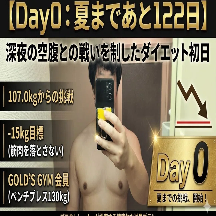 Day0：夏まであと122日】深夜の空腹との戦いを制したダイエット初日