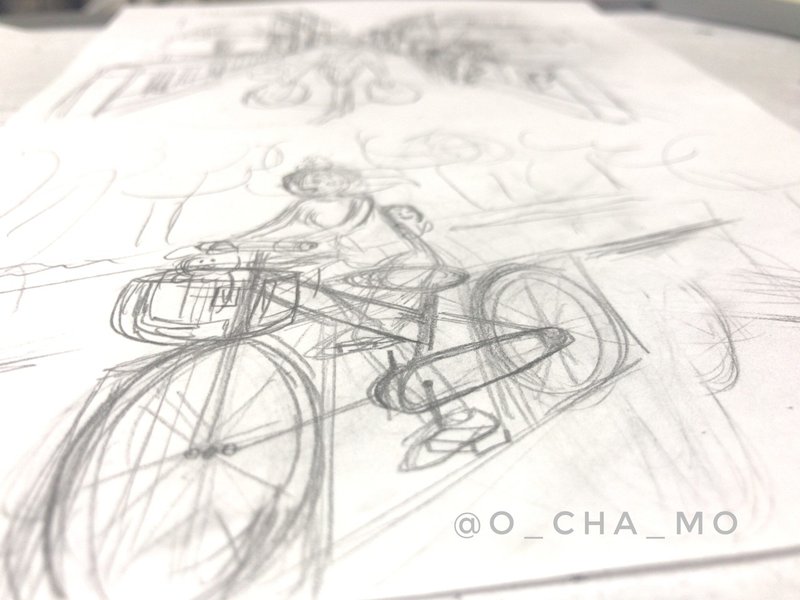 自転車を描くの難しい ひとり暮らし女子の日常イラスト集制作中 おちゃも イラストレーターハンドメイド作家 Note