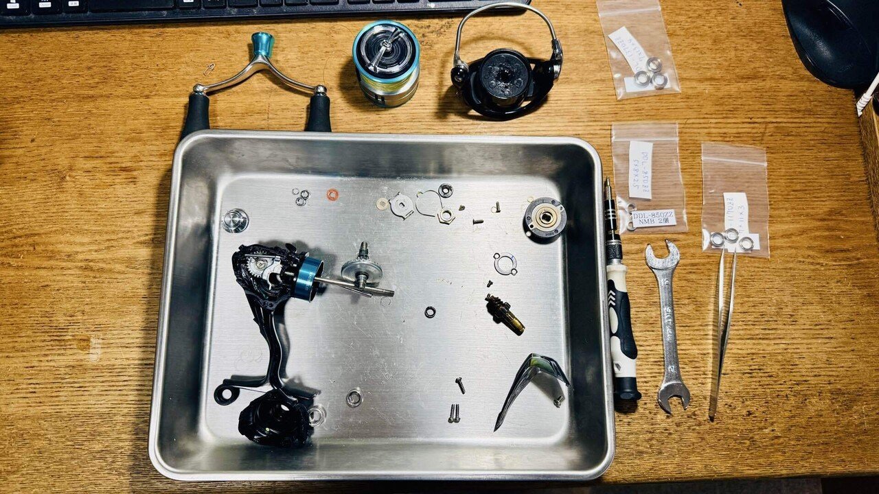 スピニングリールをまとめて18台（分解整備済） スピニングリールの分解メンテナンスは不器用番長には向いてない