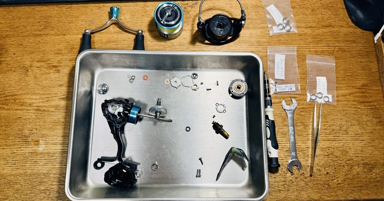 スピニングリールをまとめて18台（分解整備済） スピニングリールの分解メンテナンスは不器用番長には向いてない