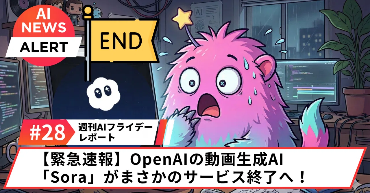 緊急速報】OpenAIの動画生成AI「Sora」がまさかのサービス終了へ！その