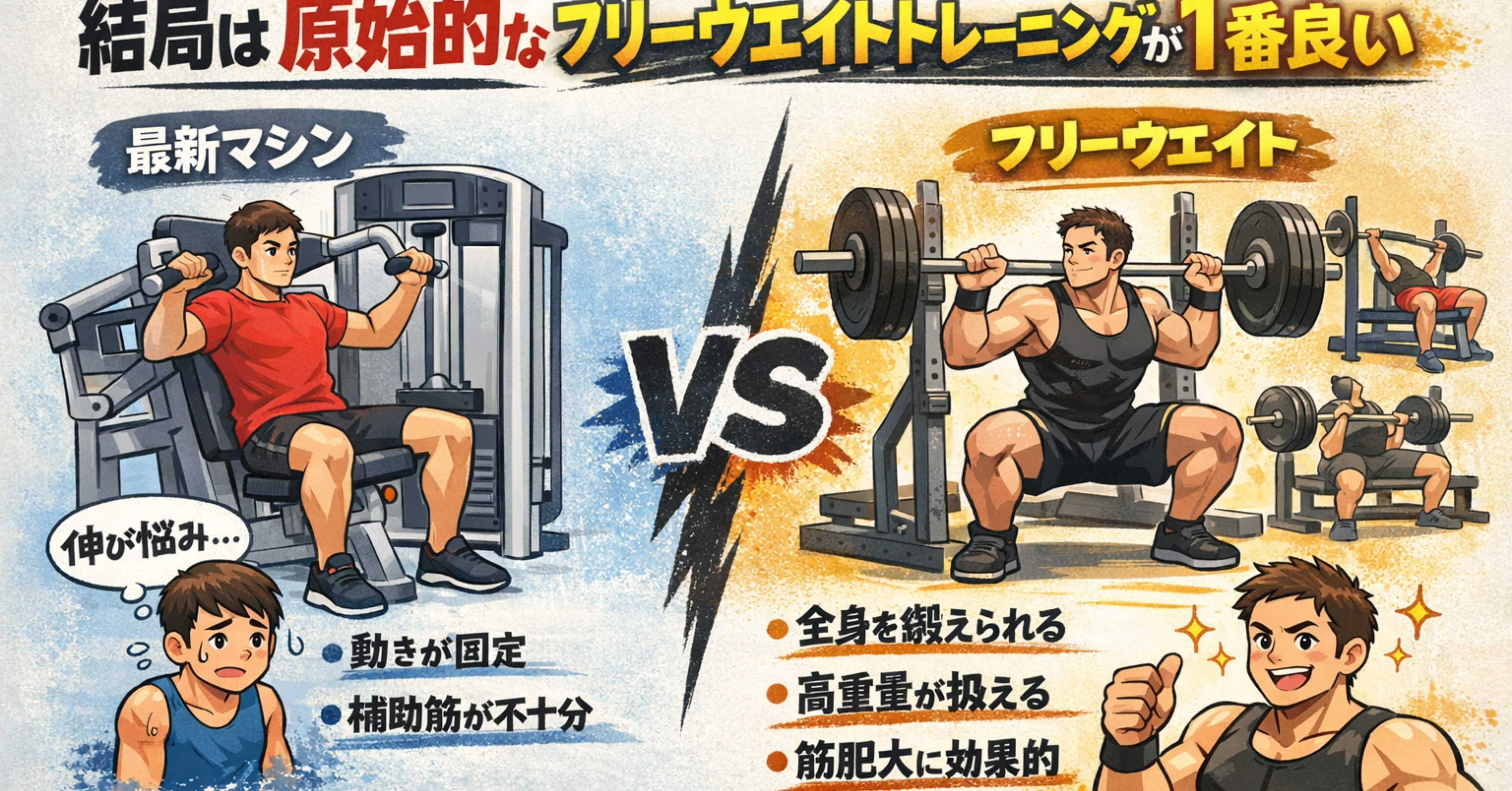 筋トレマシーンは昔に比べて発達したが結局は原始的なフリーウエイト 