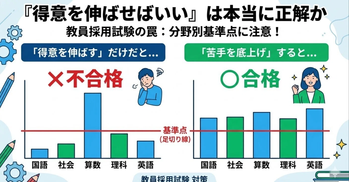 教員採用試験の筆記対策！「得意を伸ばせばいい」は本当に正解か考えて