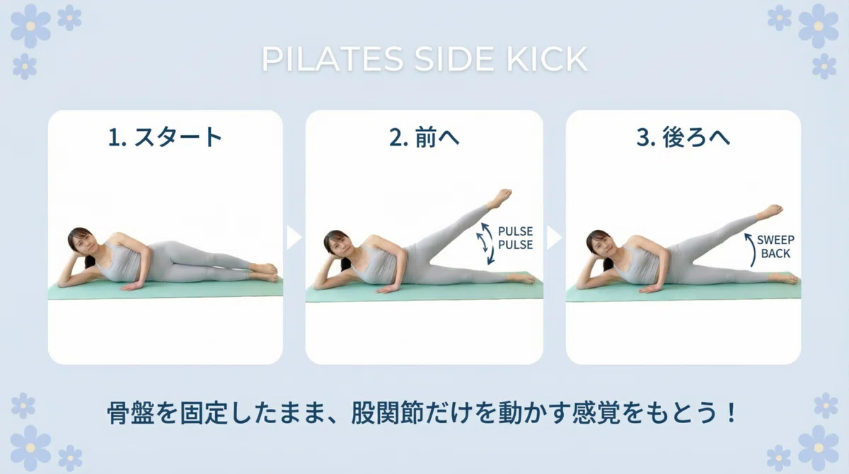 [March Pilates Challenge Day 25] Side Kick: Move your hip joints to ...
