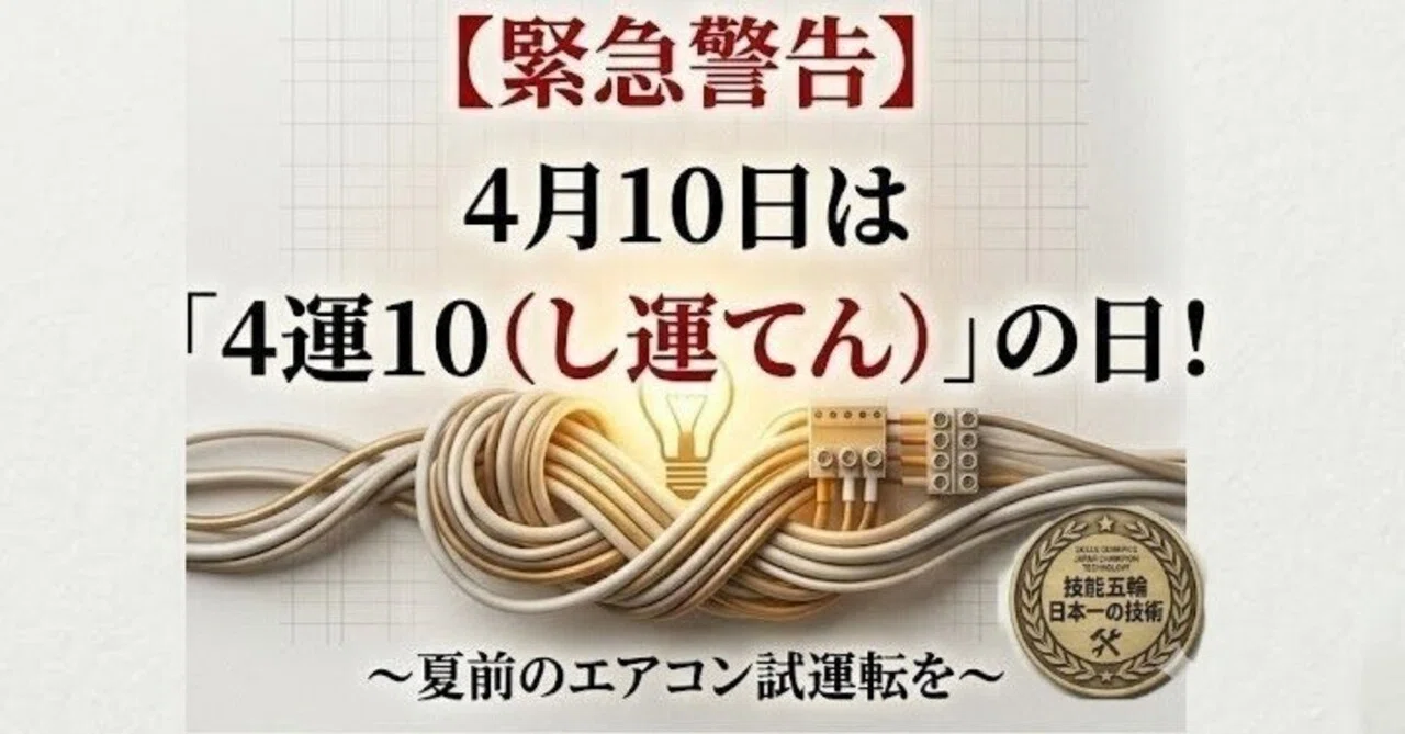 緊急警告】4月10日は「4運10（し運てん）」の日！―― 安いエアコンが 