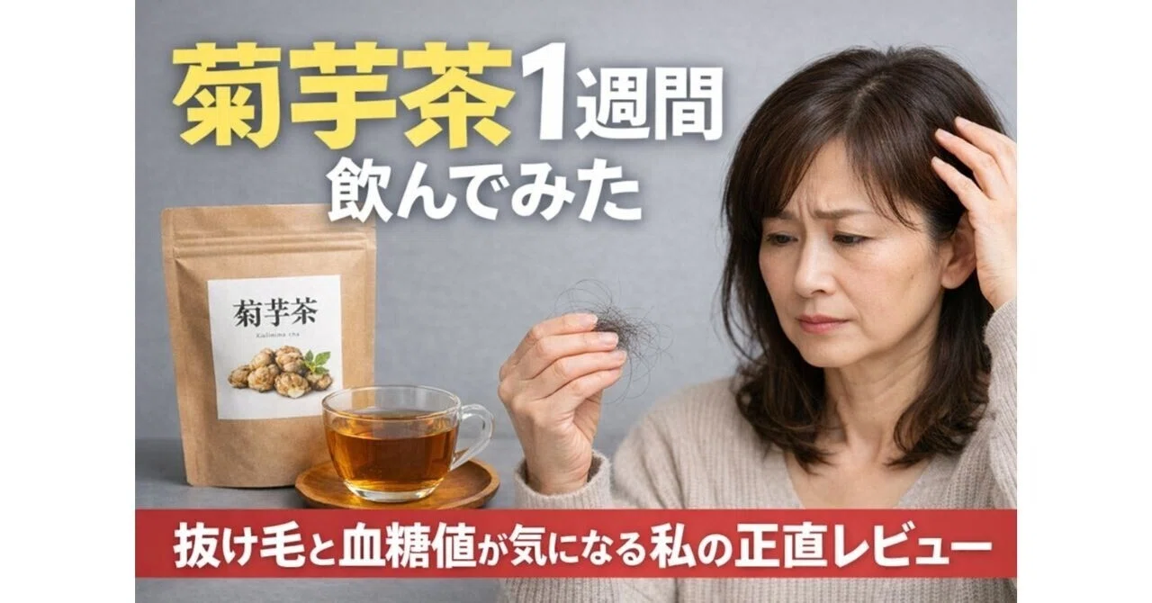 菊芋茶を1週間飲んでみた結果|抜け毛と血糖値が気になる50代の体験|すかるん