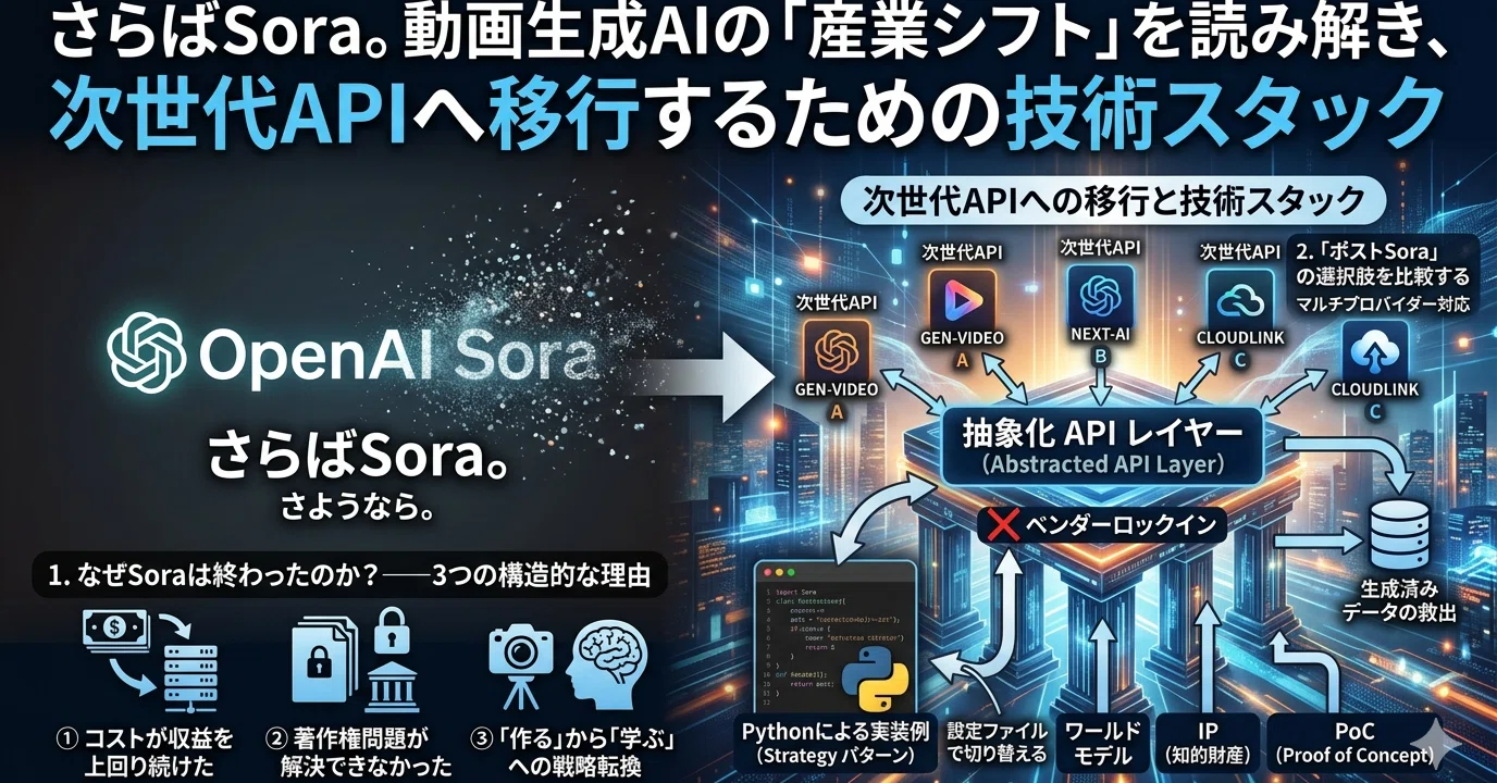 さらばSora。動画生成AIの「産業シフト」を読み解き、次世代APIへ移行