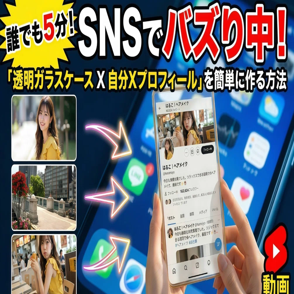コピペだけ！誰でも5分！】SNSでバズリ中！「透明ガラスケース × 自分X