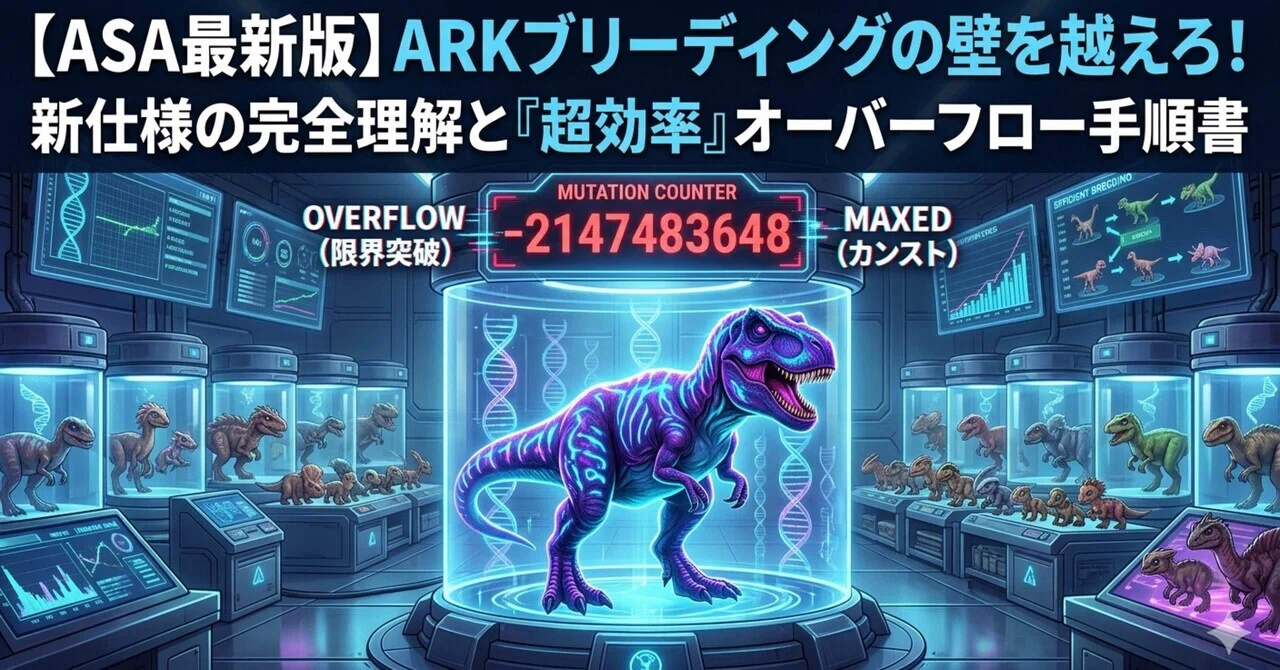 【ASA最新版】ARKブリーディングの壁を越えろ！新仕様の完全理解と「超効率」オーバーフロー手順書｜にゃんこん