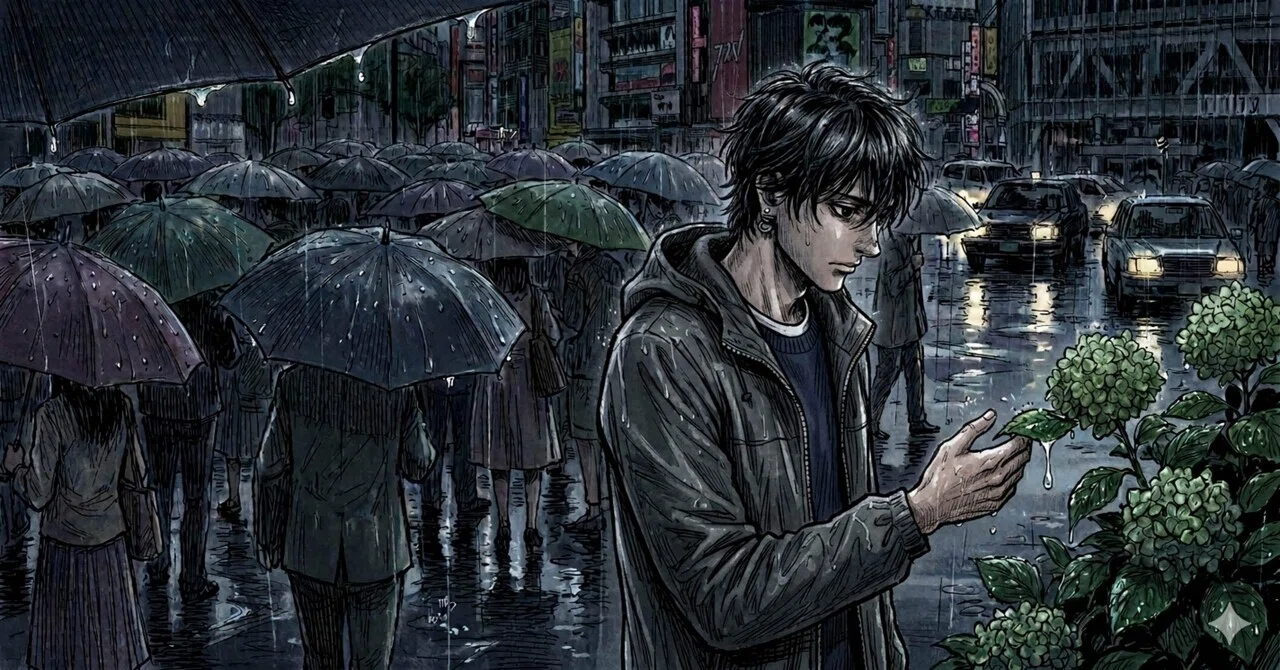 【ちょび作品】雨の街｜#外は雨シリーズ｜F4サイズ ｜風景画｜ 雨の竹林 — Artmeter™