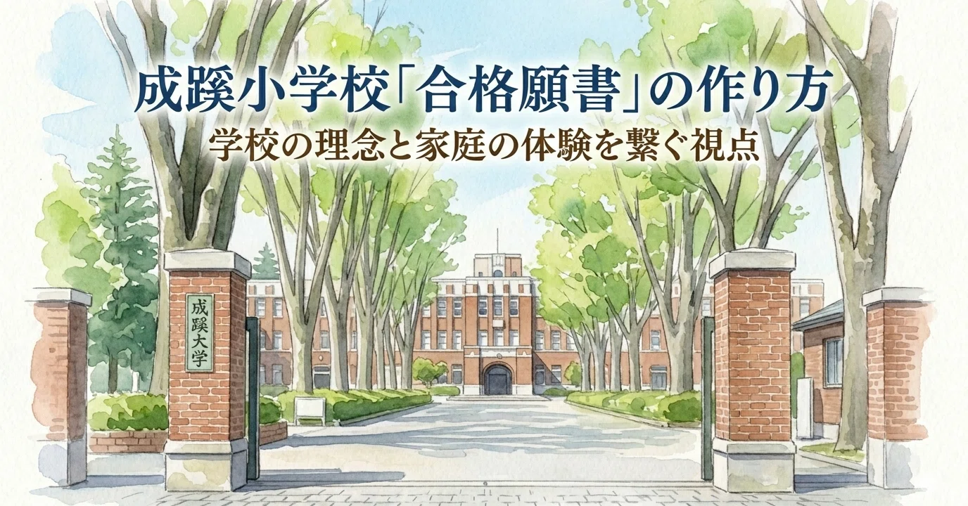 小学校受験｜成蹊小学校 合格願書の実例公開｜選ばれたご家庭の書き方