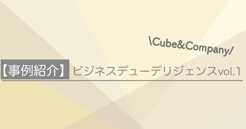 【コンサル事例紹介⑦】ビジネスデューデリジェンスvol.1