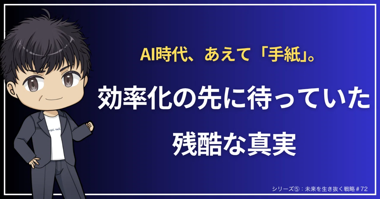 2035年、最強の武器は「不便」になる。AIに魂を売らないための1分の 