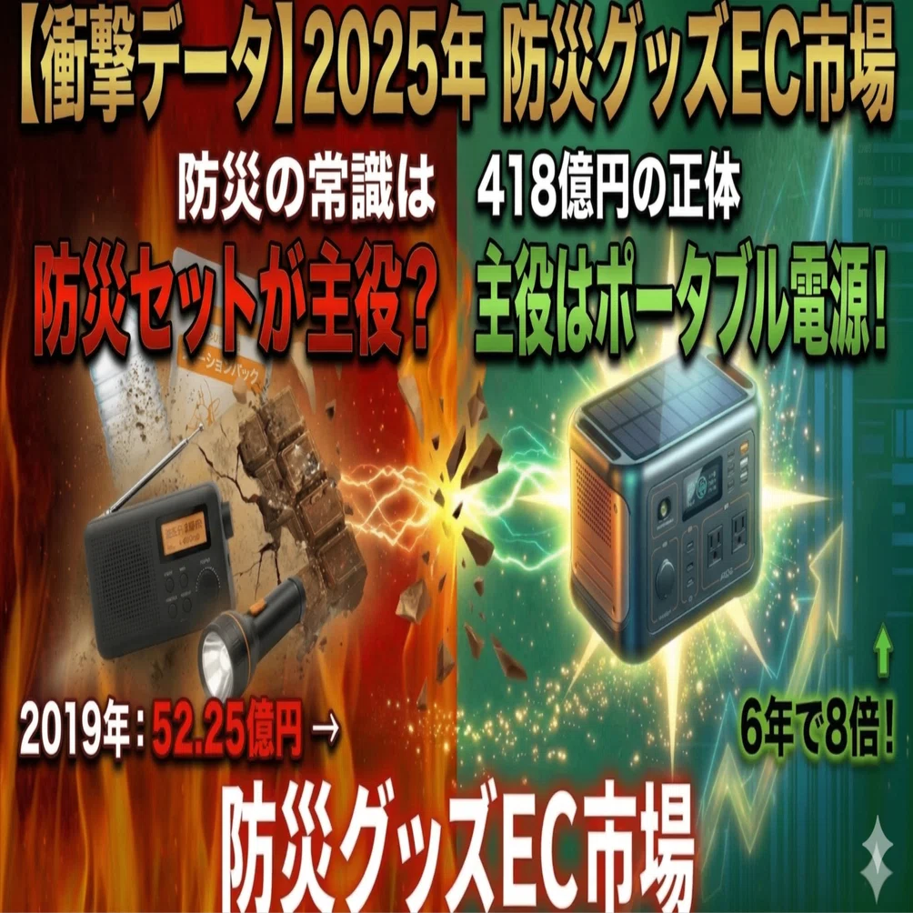 2024年 3大ECモール防災グッズ市場 推計418億円】前年比+78.4%成長の裏
