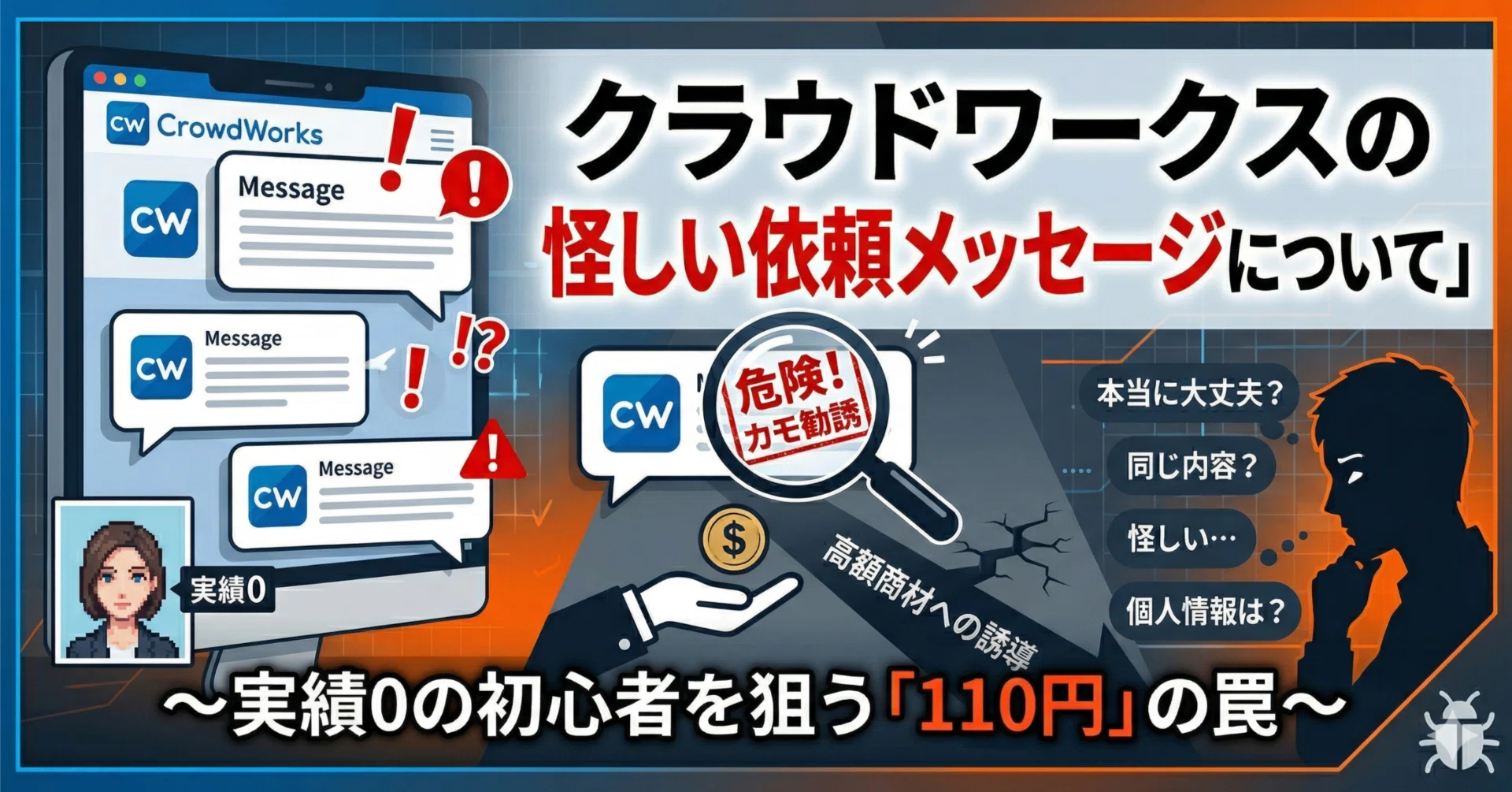 クラウドワークスの怪しい依頼メッセージについて｜アプリケンゴ@40代