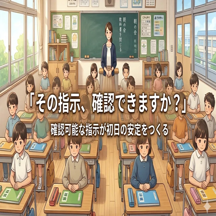 確認可能な指示が初日の安定をつくる｜TOSSファミリー