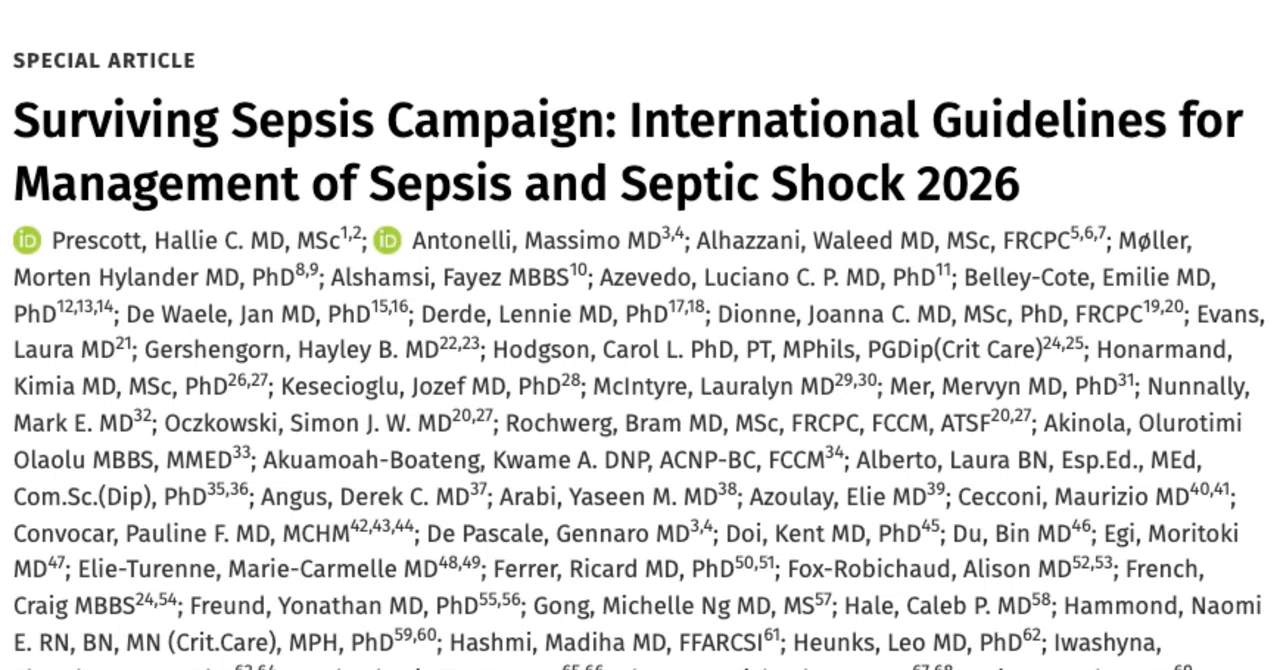 Surviving Sepsis Campaign: International Guidelines for Management 
