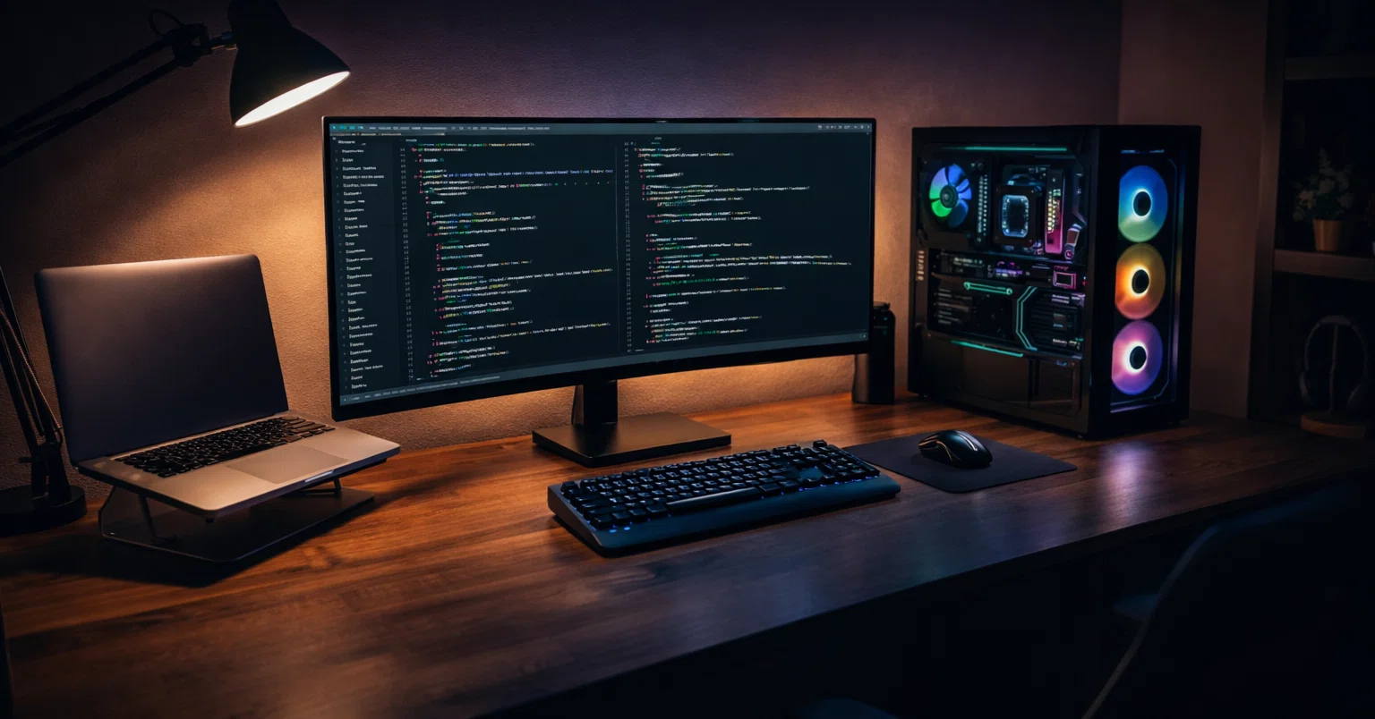 デスク環境】会社用MacとAI自作PCの「配線地獄」を終わらせる。KVM