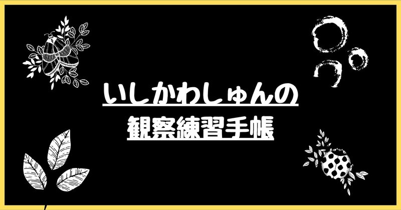 いしかわしゅんの観察練習手帳vol.1