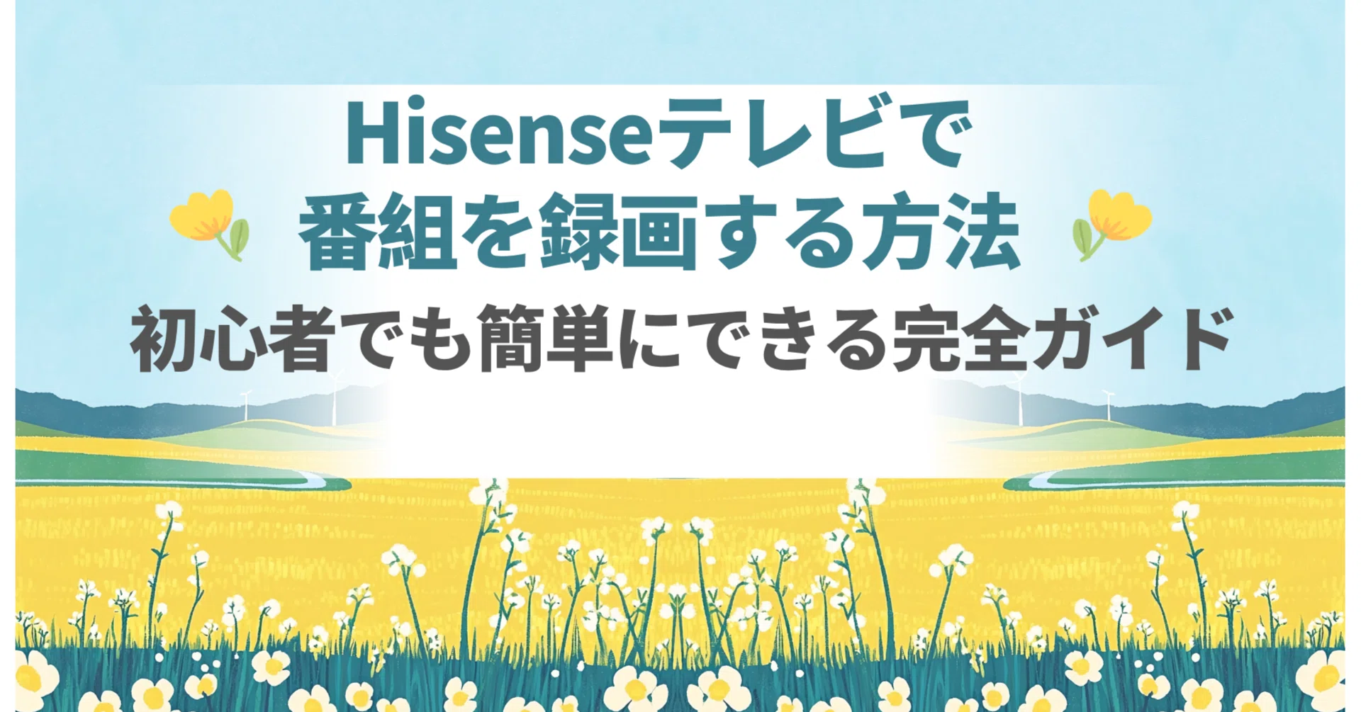 Hisenseテレビで番組を録画する方法｜初心者でも簡単にできる完全