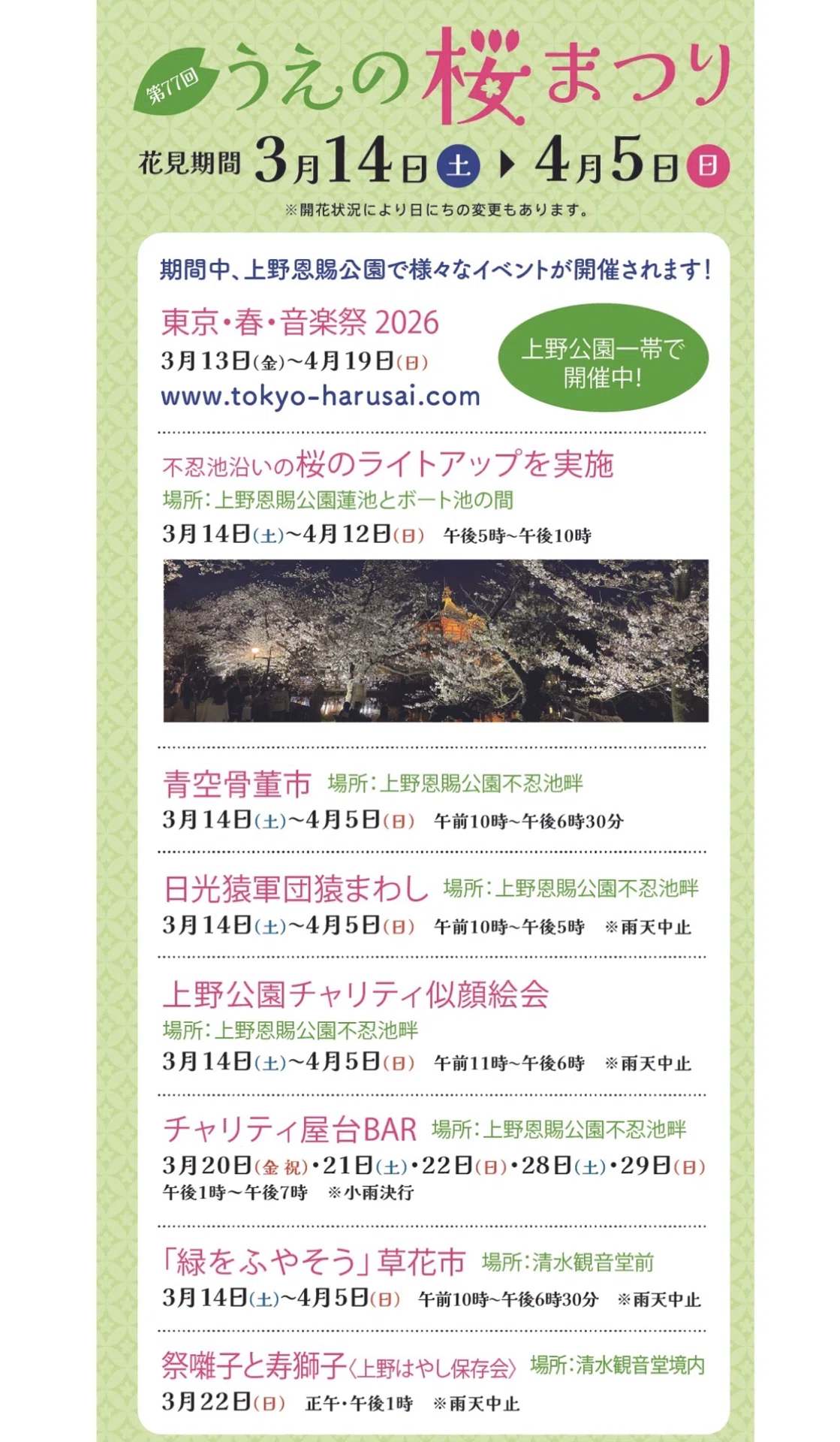 上野さんぽ〜上野東照宮・辨天堂〜うえの桜まつり開催中｜Yayoi Fujikura