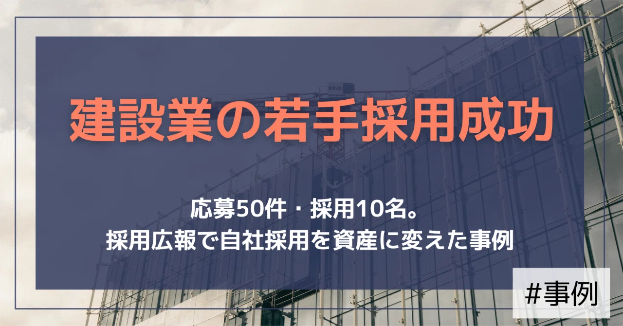 【支援事例】中四国×建設業｜応募50件・採用10名を実現。若手採用を成功させた自社採用"資産化"プロジェクト｜（公式）株式会社スケッチ