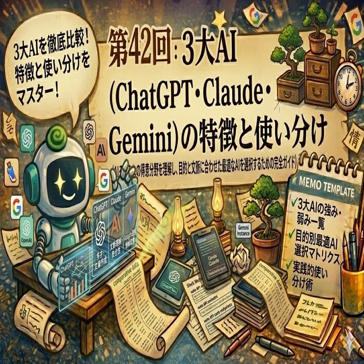 No. 42: Features and Proper Use of the Big 3 AIs (ChatGPT, Claude