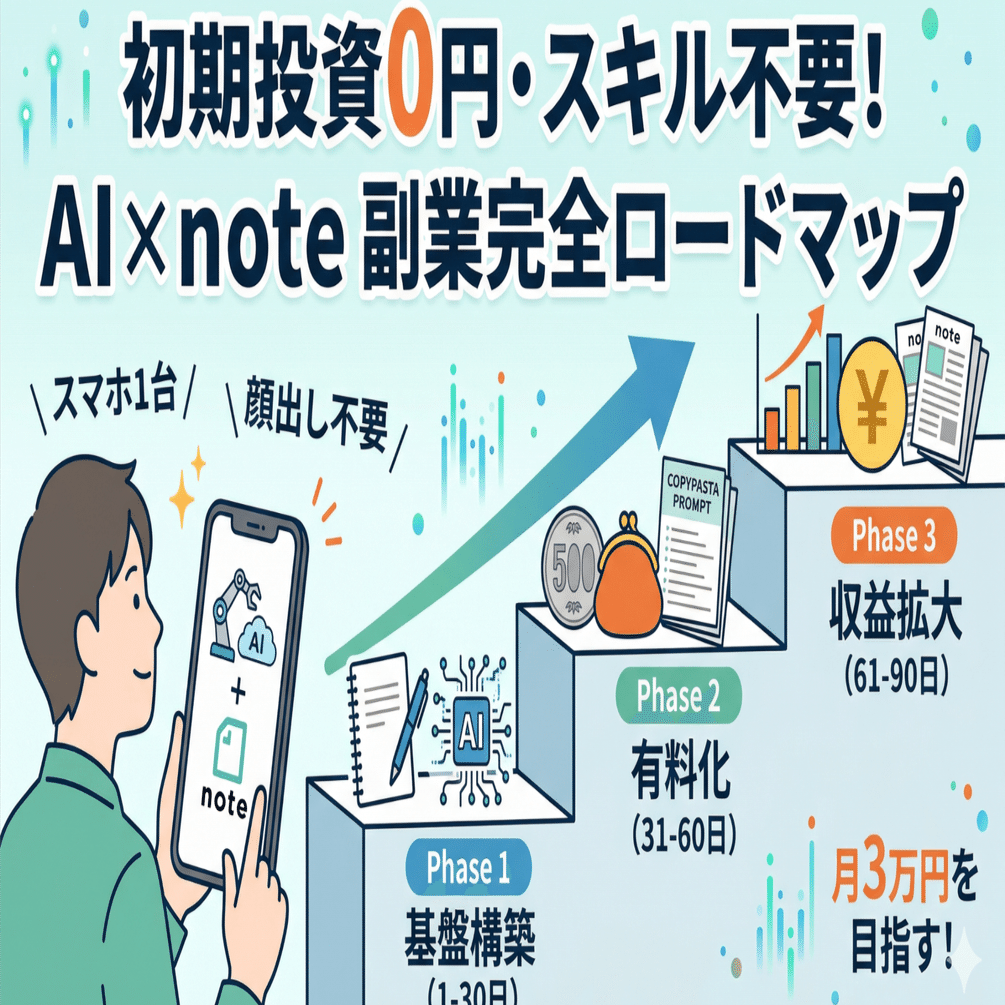 保存版】完全無料AIツールだけで月3万円を稼ぐ副業ロードマップ｜初期