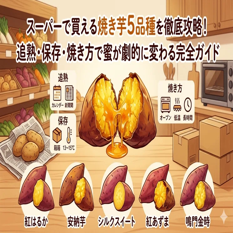 やきいもさま専用 土曜購入予定⭐︎ スーパーで買える焼き芋5品種を徹底攻略！追熟・保存・焼き方で蜜が劇