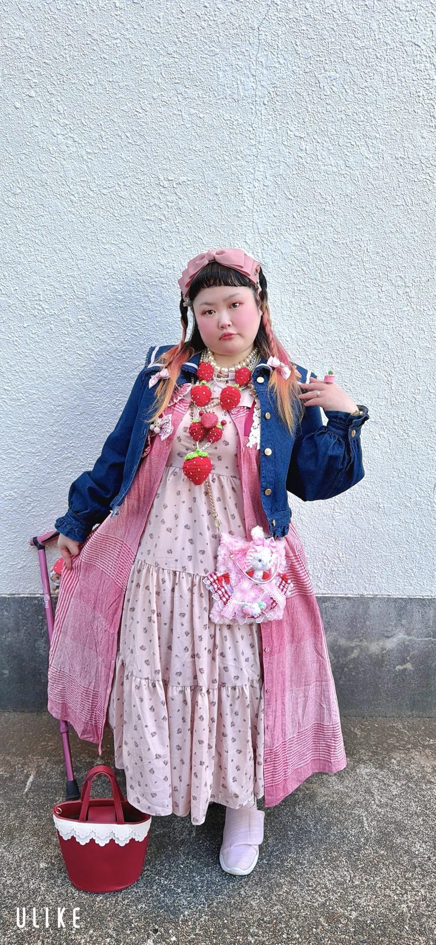 しまむら 青木美沙子 しまみさ 小花柄セーラーワンピース ピンク M 
