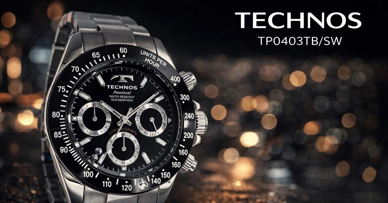 This black chrono is a steal for the 15,000 yen range. The TECHNOS