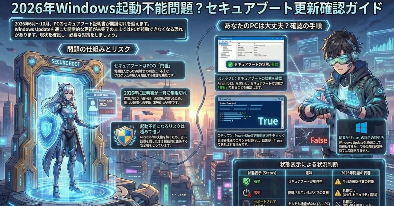 なっちゃん　パソコン一式　すぐ使えます　動作確認済み 2026年問題】あなたのパソコンが突然起動しなくなる！？「セキュア