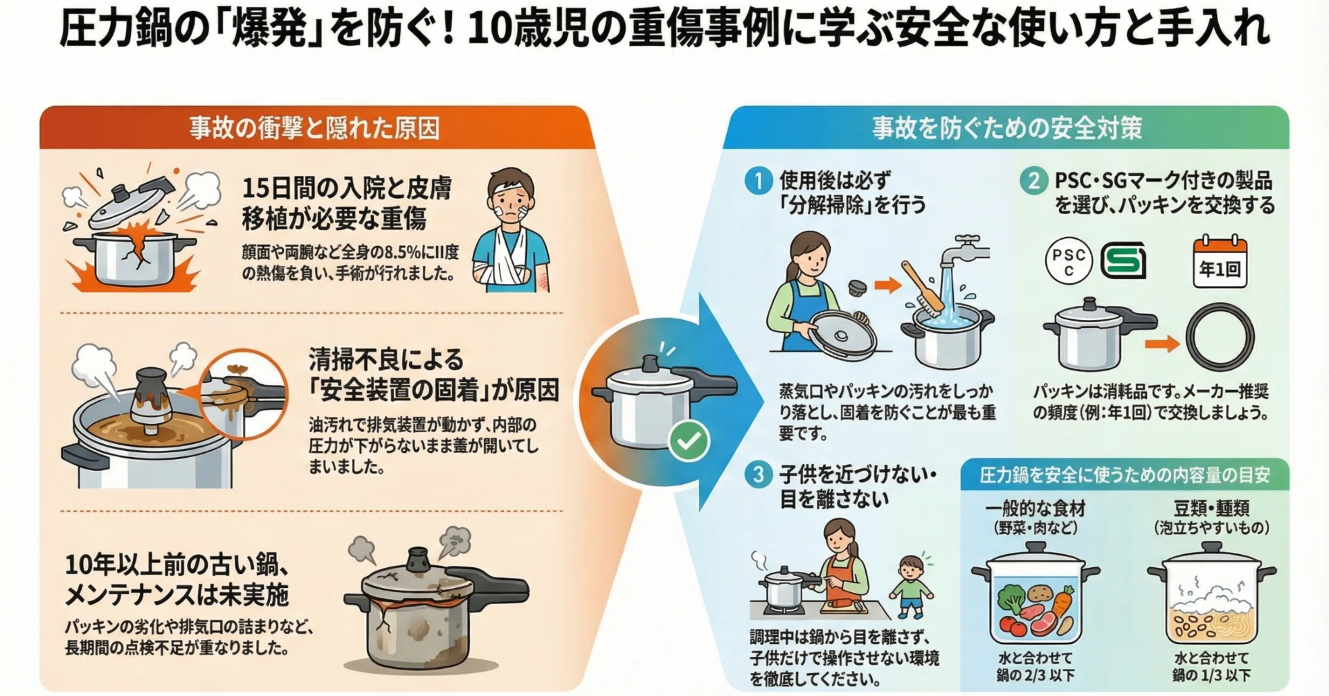 便利な「圧力鍋」が一転して爆発！？ 清掃不良と誤操作が招く子どもの 