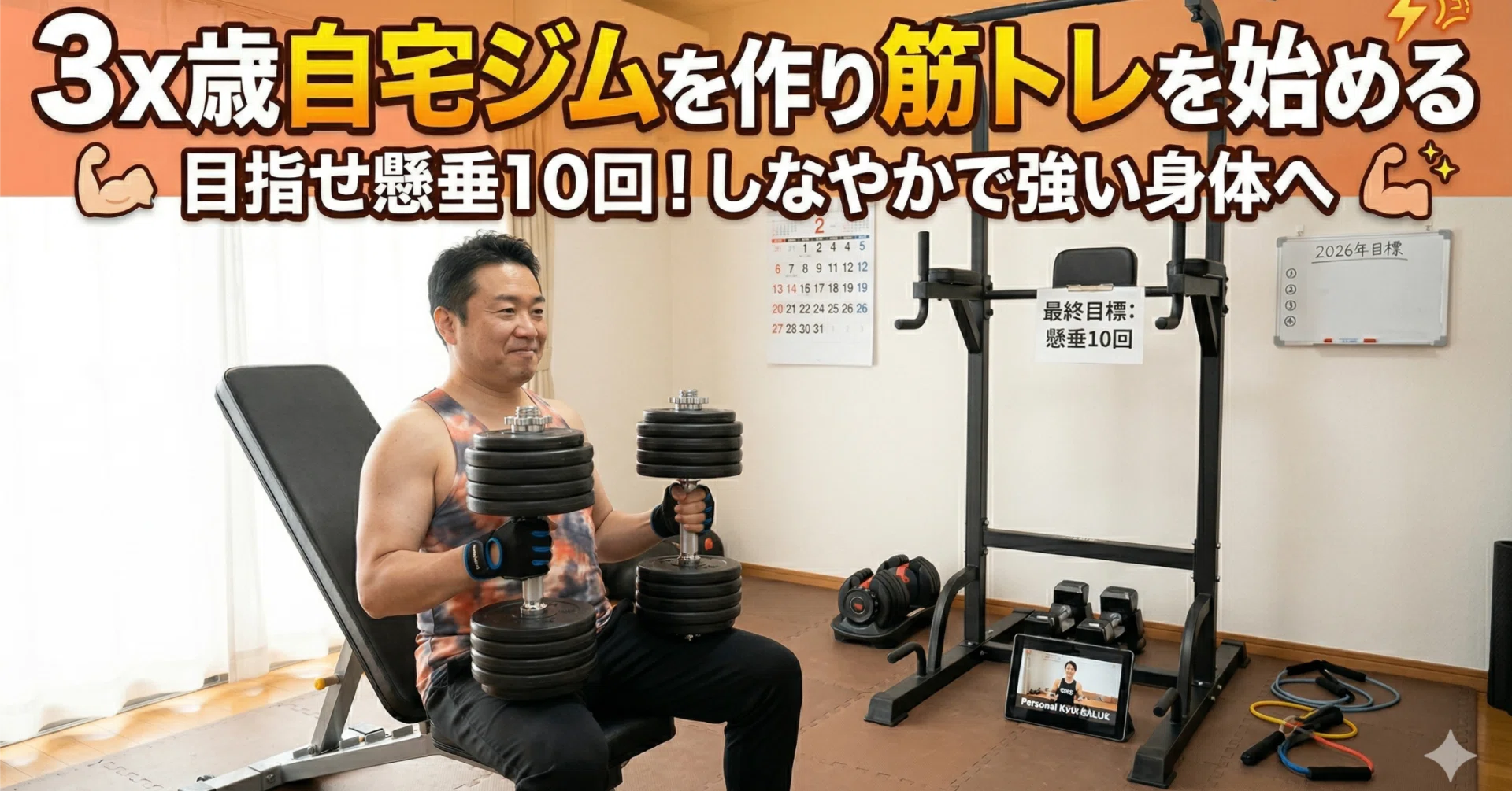 3x歳自宅ジムを作り筋トレをはじめる｜あずき