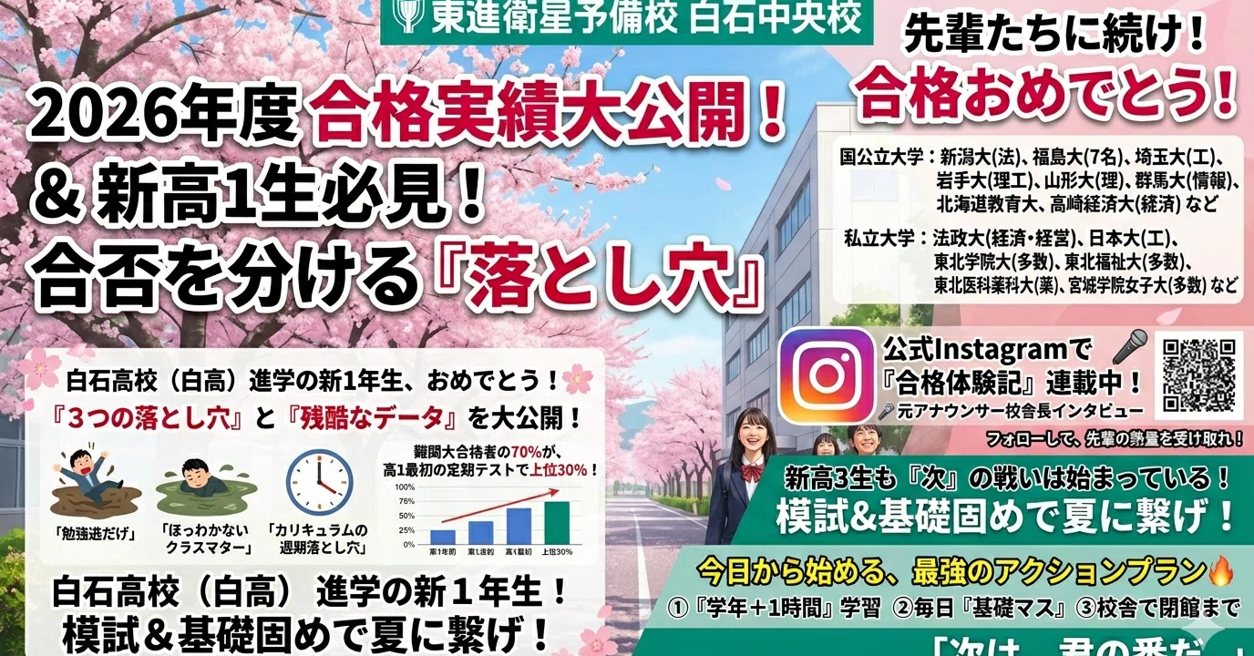 志望校合格への道 4月【2026年合格速報】｜東進衛星予備校白石中央校