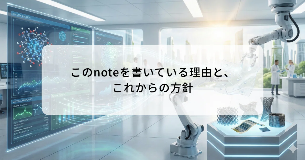 このnoteを書いている理由と、これからの方針｜mf | 材料開発×データ活用