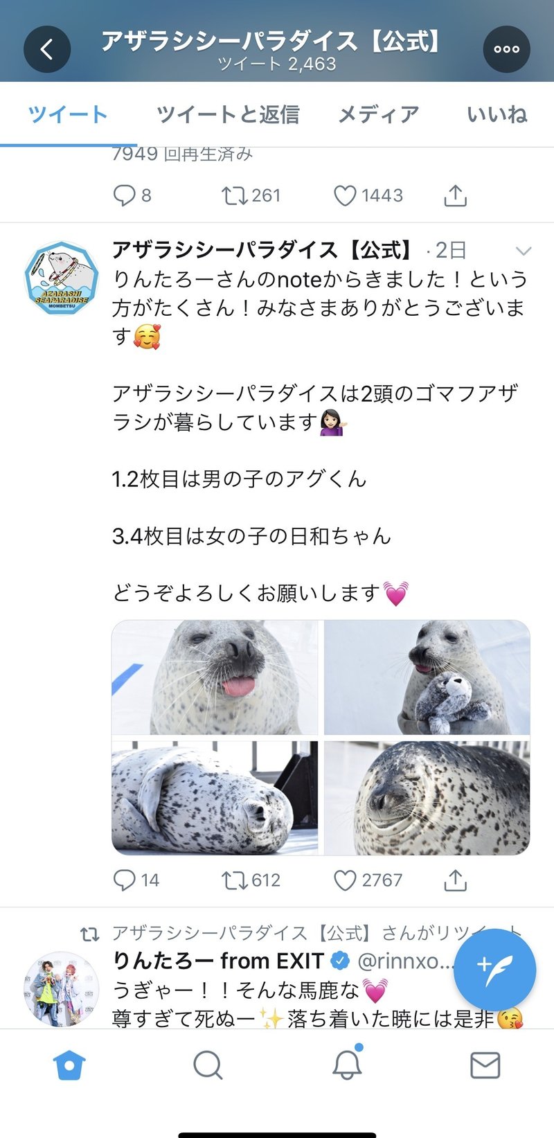 アザラシシーパラダイス りんたろー From Exit Note