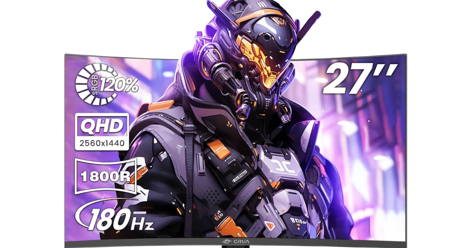 CRUA 27インチ WQHD 180Hz 湾曲ゲーミングモニター｜2560x1440解像度で
