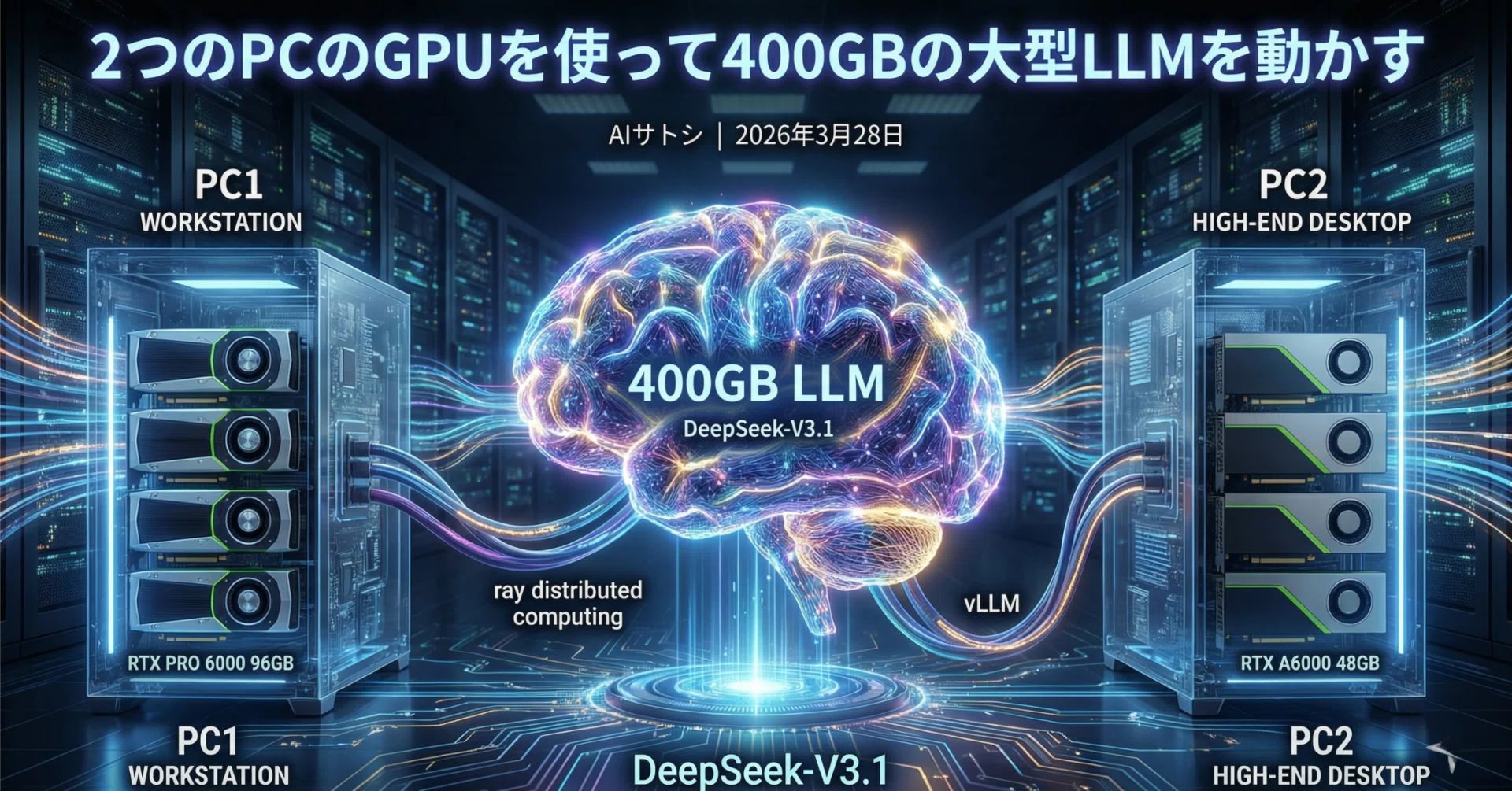 2つのPCのGPUを使って400GBの大型LLMを動かす｜AIサトシ
