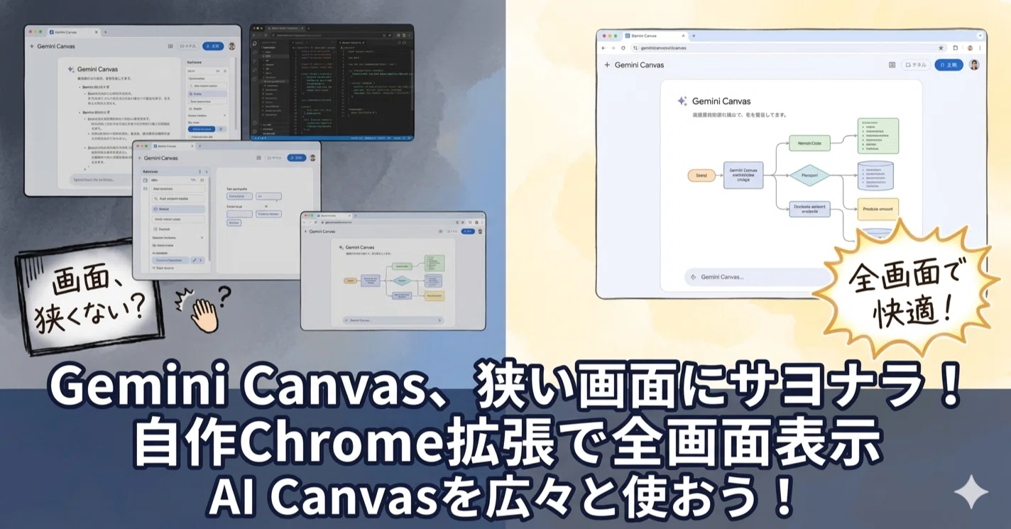Chrome Extension] Gemini Canvas Fullscreen｜takataka×Bakkuofisā