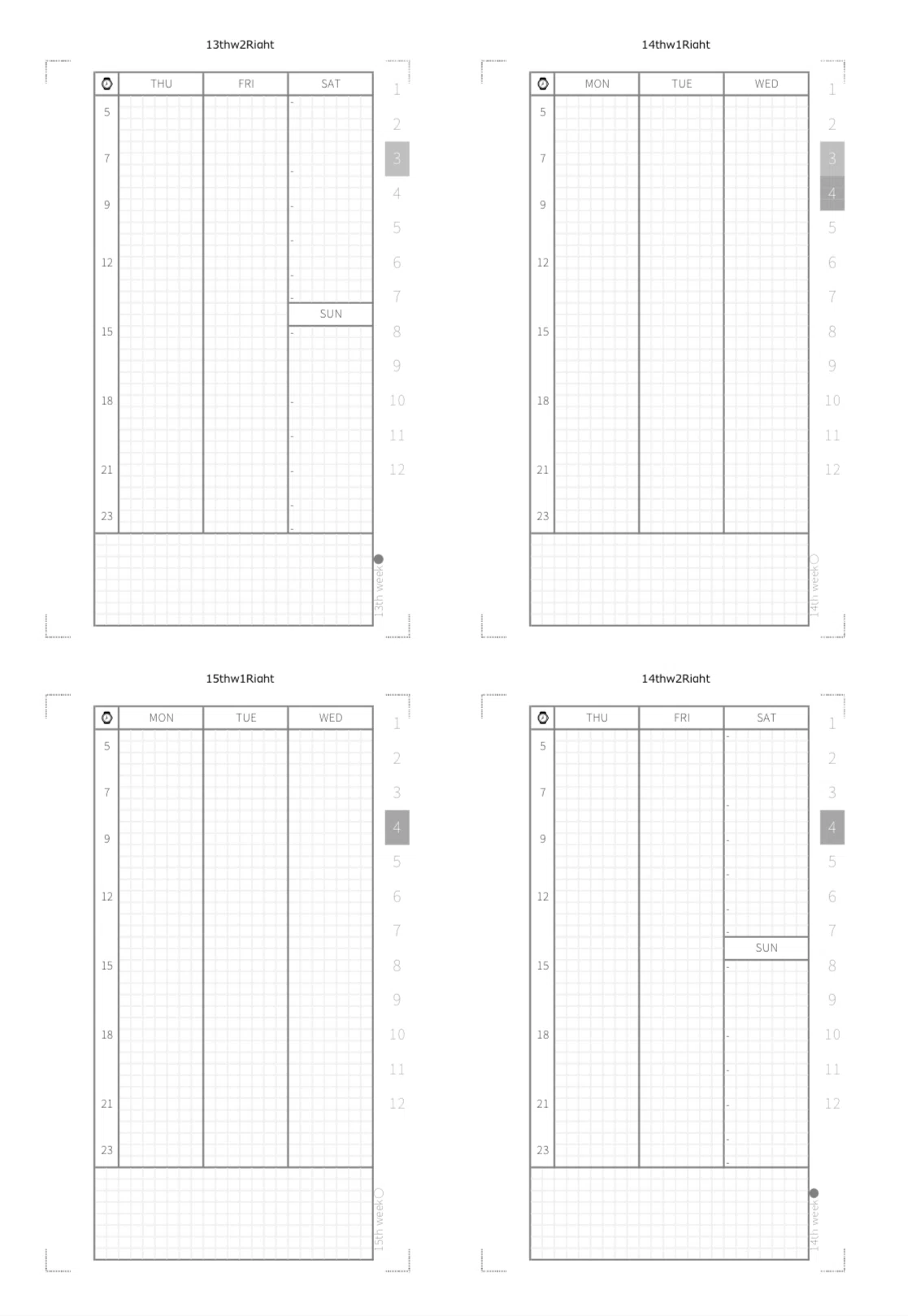 [Free DL] NM half weekly : 3 Days log Mini 6 (Self-made refill)｜nari ...
