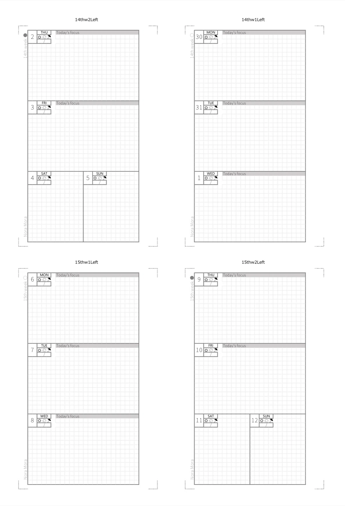 [Free DL] NM half weekly : 3 Days log Mini 6 (Self-made refill)｜nari ...
