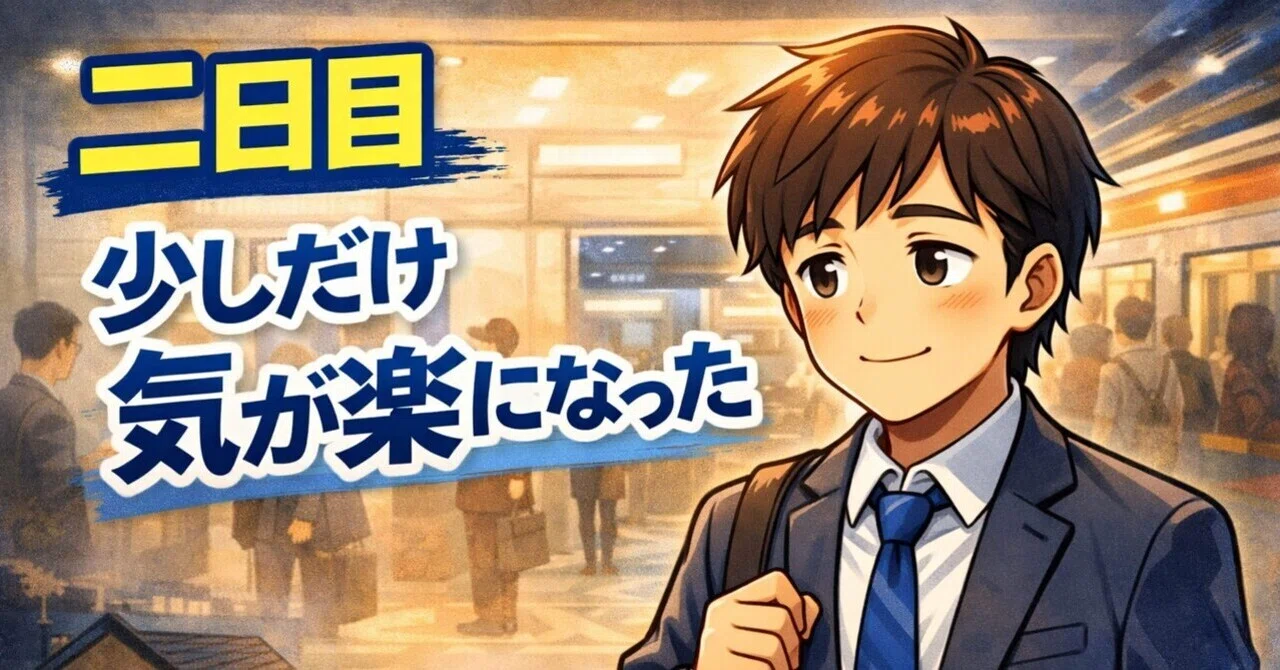 二日目、少しだけ気が楽になった｜たに｜仕事に不安な若手社会人の記録