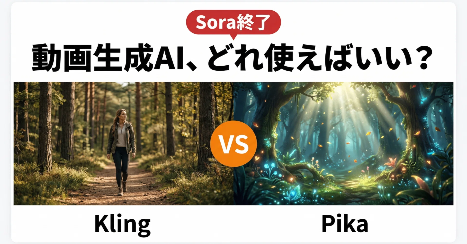 Sora終了。動画生成AI、どれ使えばいい？KlingとPikaを実際に使って