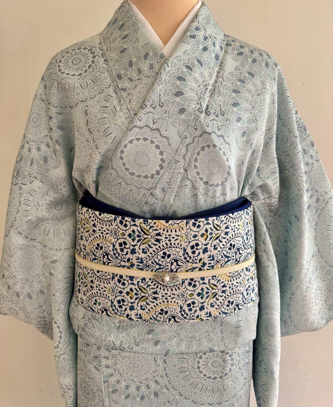 ドークブア□訪問着 京屋林蔵 本場結城紬 辻が花 極上の逸品 ☆ 111 極上の