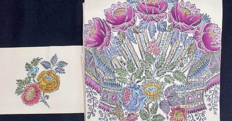 ダイナミックな花束名古屋帯